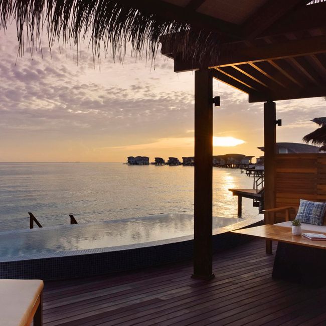 JW Marriott Maldives Vagaru overwater pool villa view